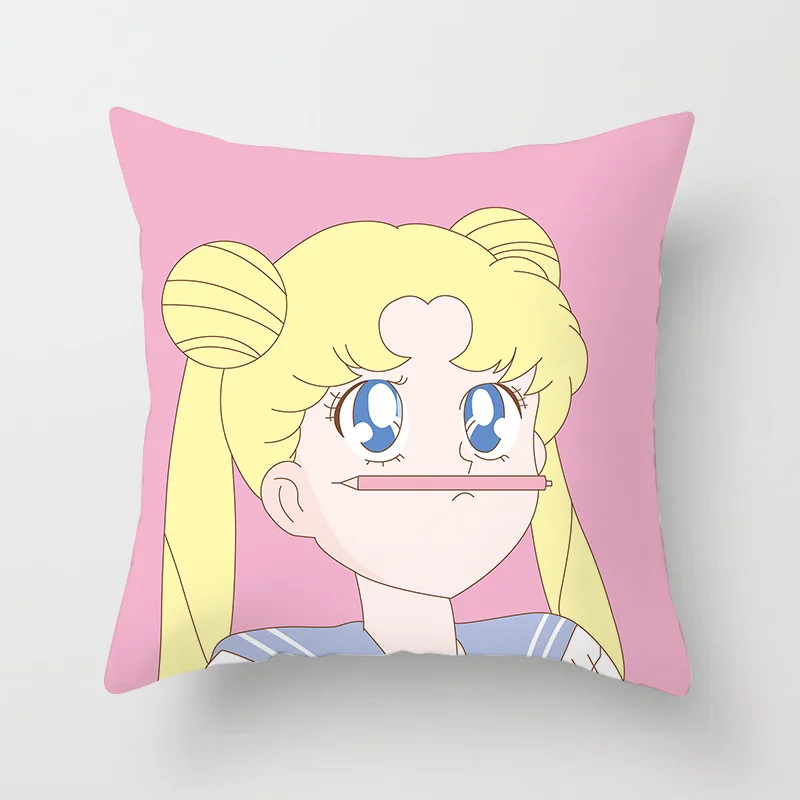 Матросская подушка в виде Луны Милая на заказ Аниме розовый диван поясничные