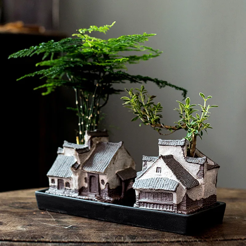 Восхождения бамбуковые горшечные зеленые растения цветочный горшок впечатление