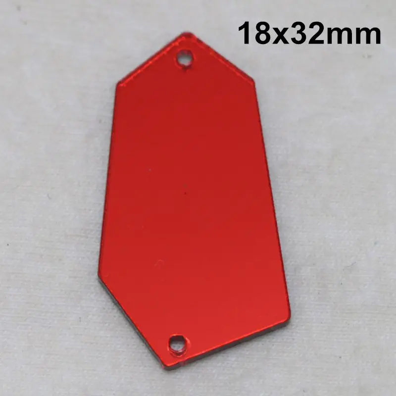 Светлый Сиам acryl ic зеркало пришить Стразы DIY Flatback зеркало акрил пришивные стразы с отверстиями для шитья - Цвет: A03-18x32