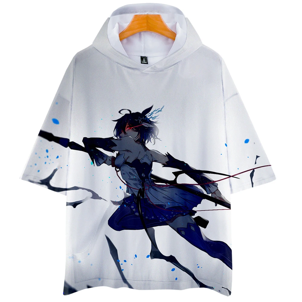 Худи Honkai Impact 3 футболка с коротким рукавом и капюшоном унисекс для пары отдыха