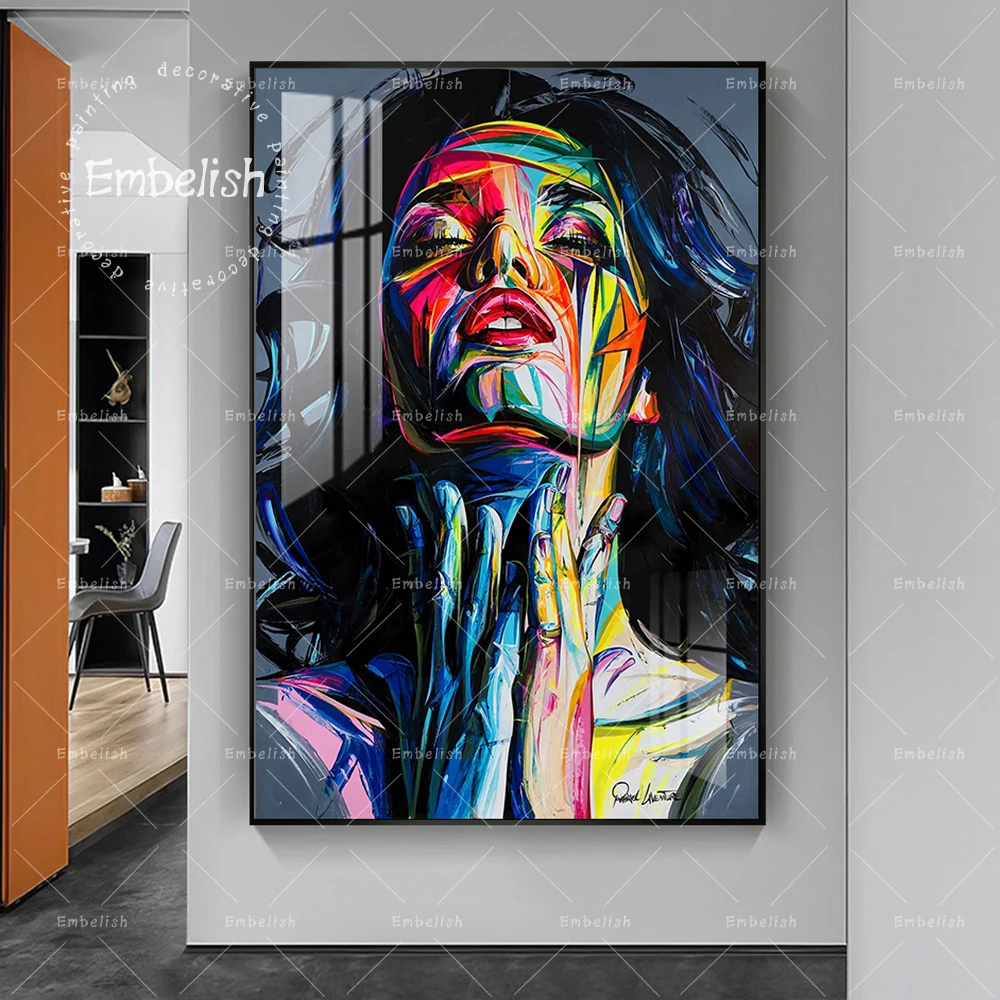 

Embelish 1 Pieces Francoise Nielly Colorful Face Hot HD Canvas Paintings For Living Room Modern Home Decor Wall Art Pictures
