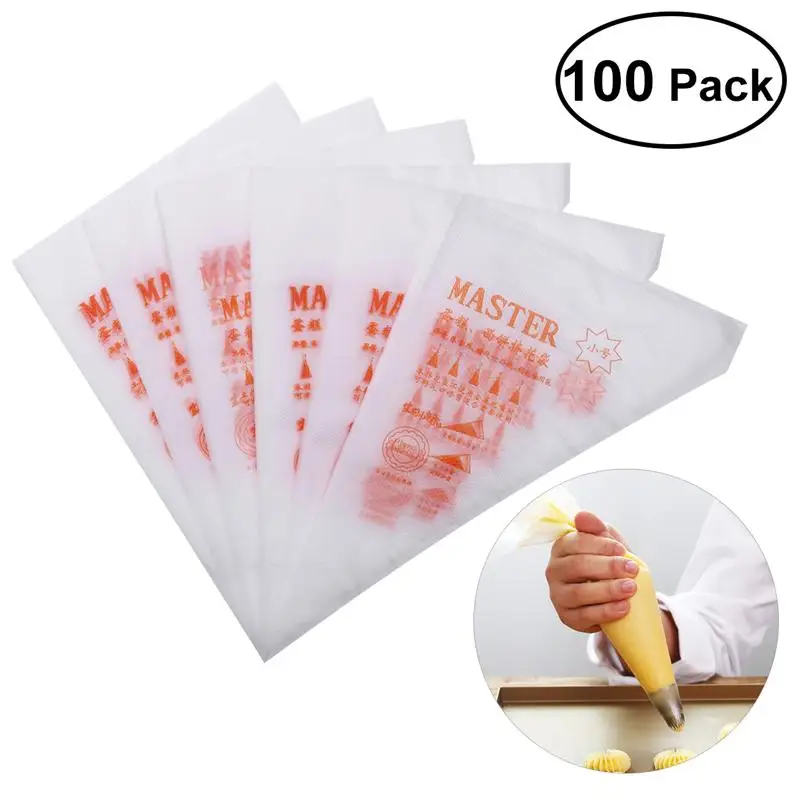 

BESTOMZ 100PCS Disposable 13-inch Decorating Bags Cake Cream Icing DIY Decoration Pastry Bags