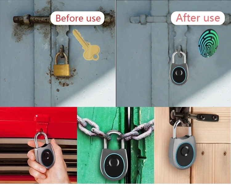 Портативный Умный замок отпечатков пальцев Электрический биометрический