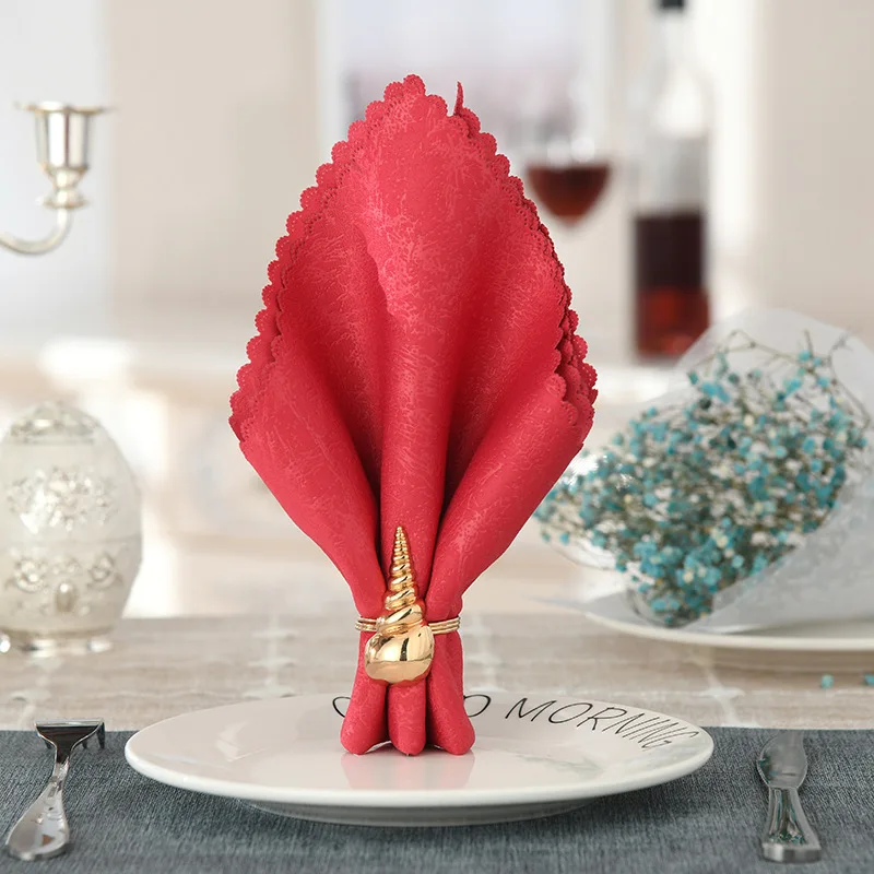 Металлическое креативное кольцо для салфеток в виде раковины украшение стола