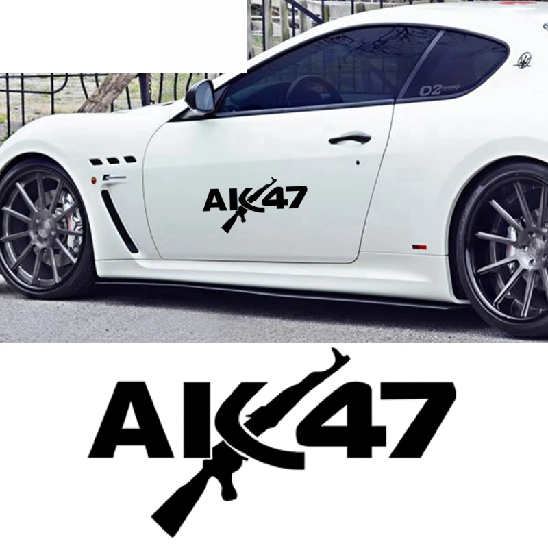 

Creativity AK 47 Funny Car Sticker Vinyl Decal Silver/black Car Auto Stickers for Car Bumper Window Car Decorations,38cm*20cm