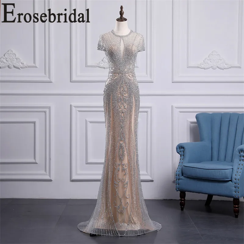 Роскошное вечернее платье Erosebridal длинное женское 2020 сексуальное иллюзионное на