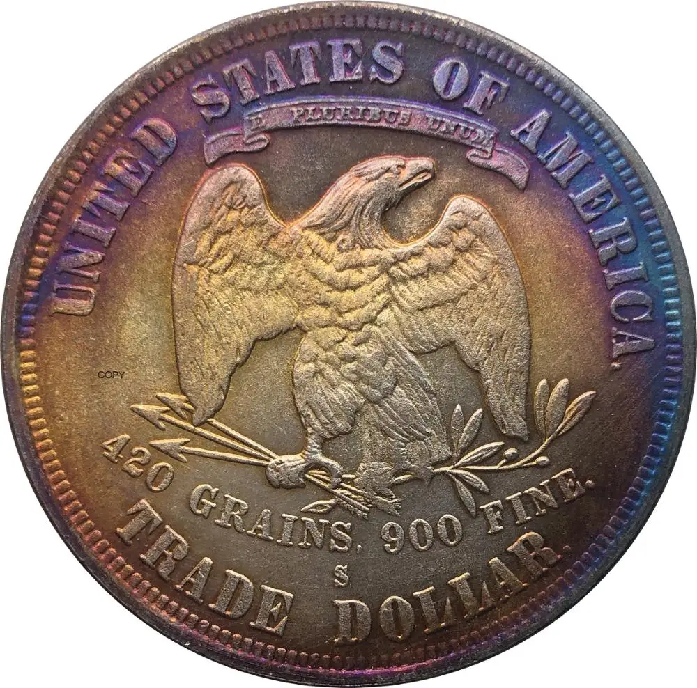 Соединенные Штаты Америки 1874 S 1 торговля один доллар США Бог мы доверяем с