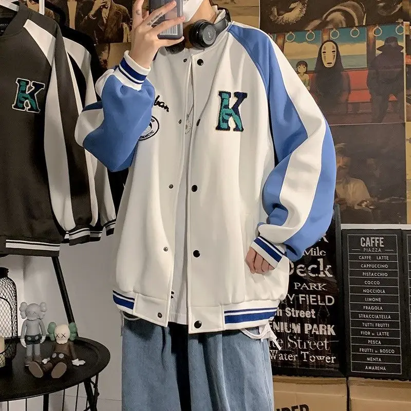 Куртка-бомбер y2k женская оверсайз Бомбер на молнии мешковатая бейсбольная