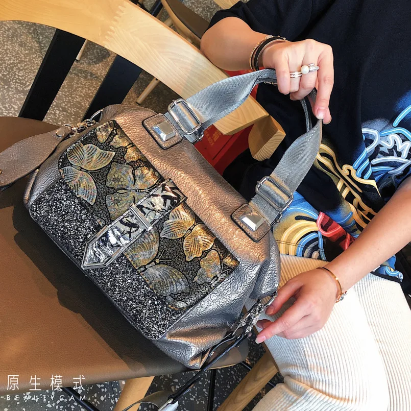 

Сумка на плечо Ita с заклепками и стразами, роскошная брендовая дизайнерская дамская сумочка из 2021 кожи, цвет бабочки