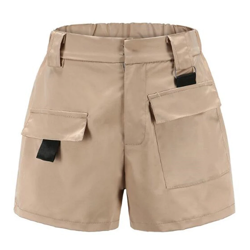 

Shorts Women's White Women Short White Khaki Wide Leg Elastic Waist Vintage High Waist Shorts Women Summer