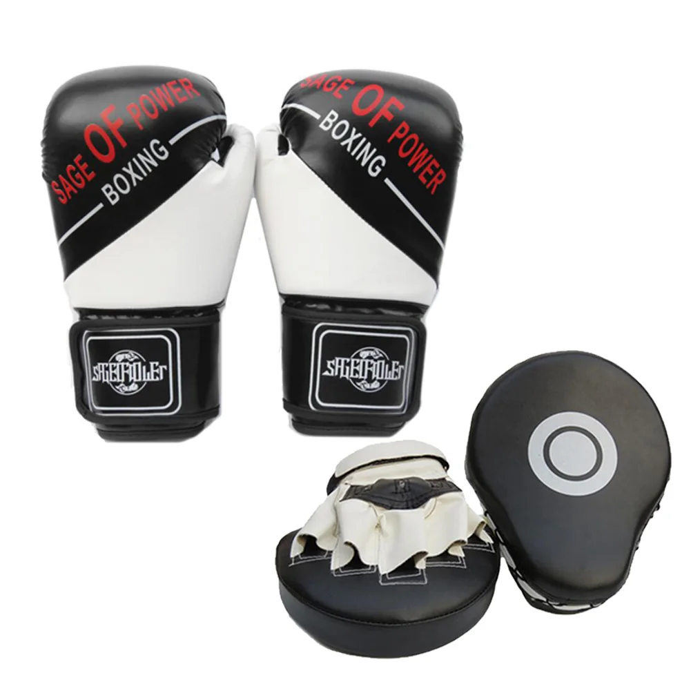 

1 Set 6oz 10oz MMA Boxing Gloves And Pads Kit Of Sparring Punching Focus Hook & Jab Mitts Optional Size Adults Children Gloves