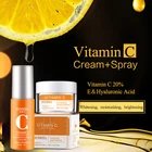 Новый Витамин С отбеливающий набор для ухода за кожей крем VC Сыворотка для лица-спрей увлажняющий отбеливающий веснушки выцветающие пятна Осветляющий кожу