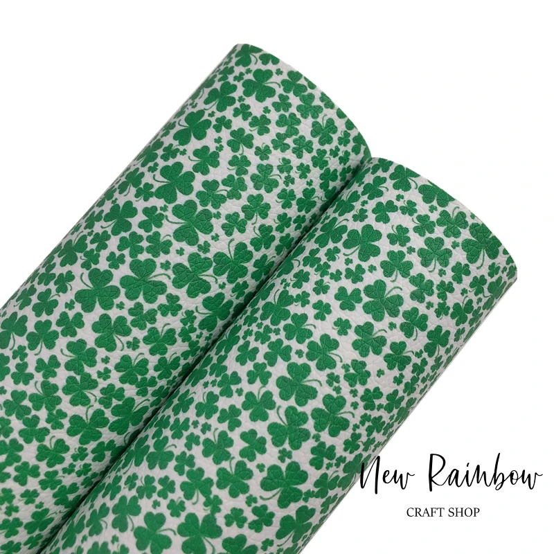 Новинка Радуга 30x2 2 см/A4 День Святого Патрика Клевер принт искусственная кожа для