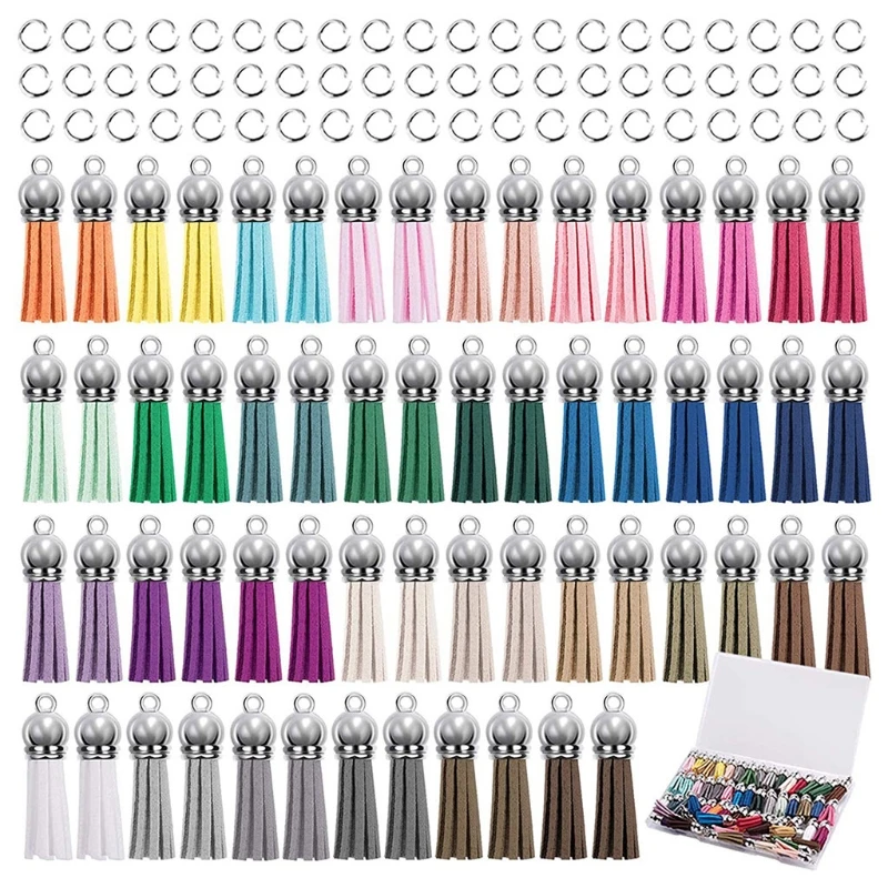 

L5YD 56 Pieces Keychain Tassels Bulk Leather Tassel Color Tassel Pendant for Diy Key Chains and Handicrafts in 30 Colors