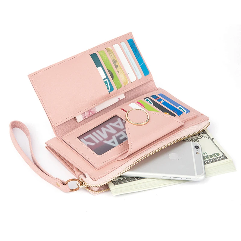 Women Wallets Female Leather Purse 2019 Fashion Brand Zipper Coin Wallet Cards Holder Ring Long Slim Purses Mobile Phone Bag | Багаж и