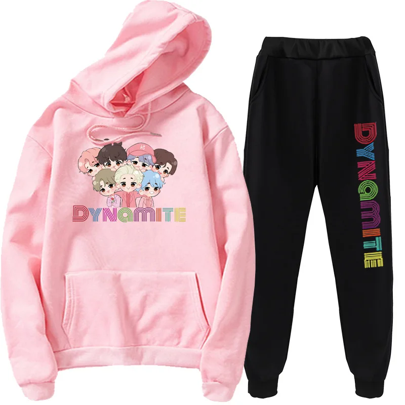 

2021 autumn/winter hoodie general clothes street new album cartoon dynamite sports suit 2-piece set