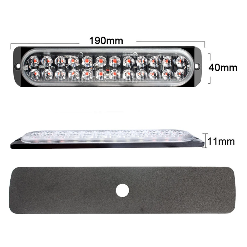 

4pcs 12V 24V 24LED Strobe Light Car Truck LED Side Marker Lamps White Amber Red Blue Flashing Warning Emergency Strobe Light Bar