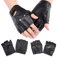 1 pair women fashion pu leather half finger driving gloves fingerless gloves for women black color wholesale