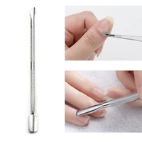 1pc double head stainless steel nail cuticle pushers spoon remover trimmer dead skin manicure pedicure cleaner nail beauty tool