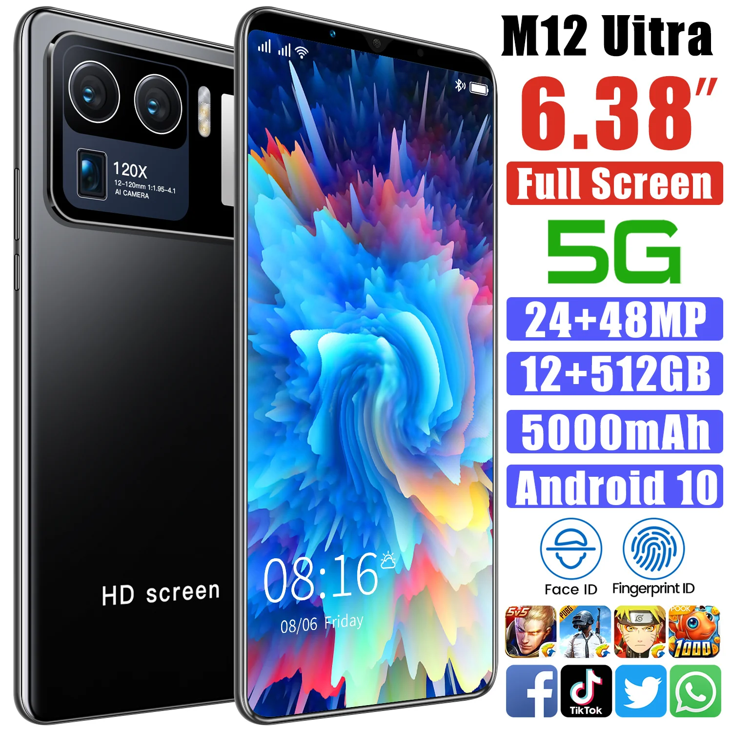

Hot XIAO M12Uitraglobal edition fingerprint face ID 6.38inch android phone 1080x2320 pixel 5000mah android 10.0smart gamingphone