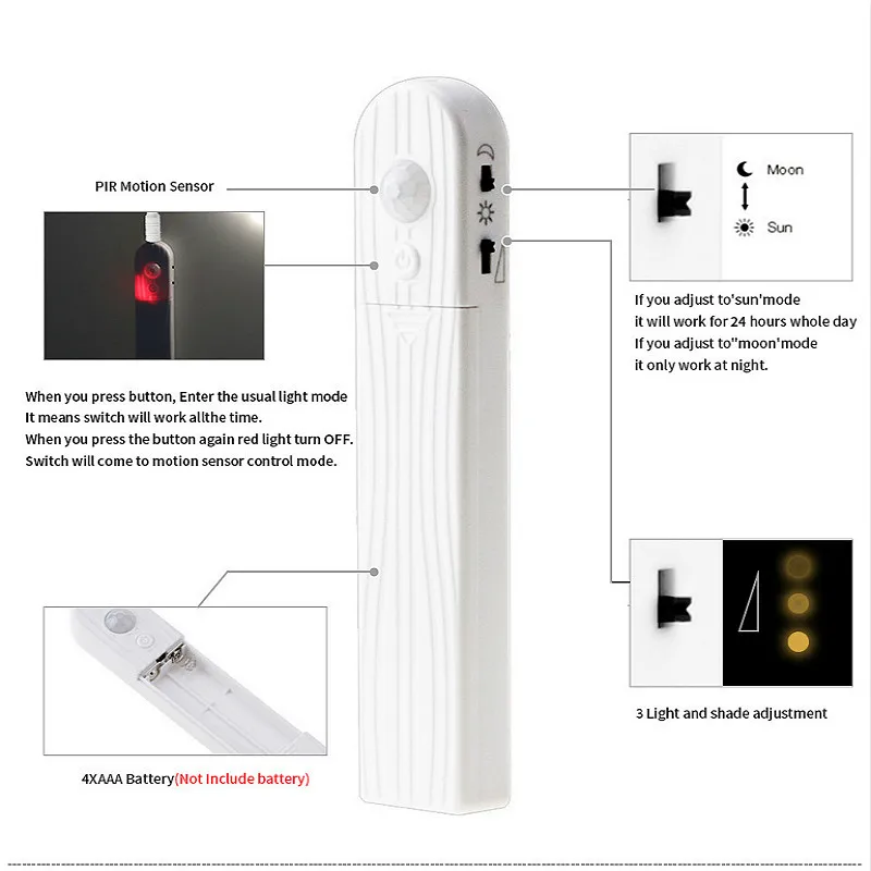 Светодиодный светильник для шкафа с датчиком движения 1 м 2 3 под кроватью