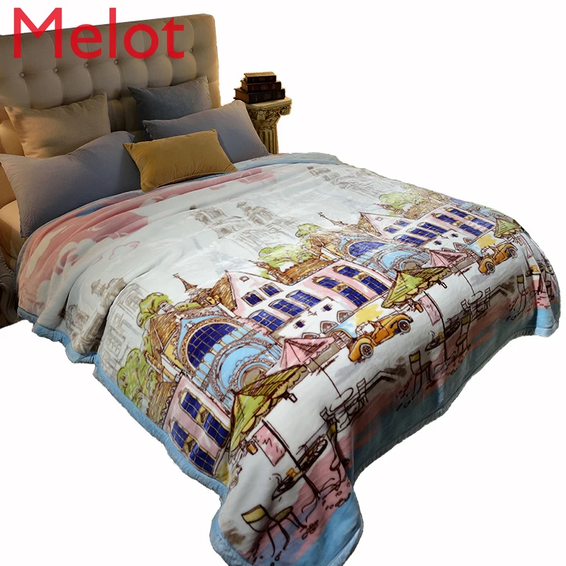 

Cloud Blanket Double Thick Warm Cashmere Blanket Quilt Coral Fleece Bed Sheet Blanket Plaid Blanket Throw