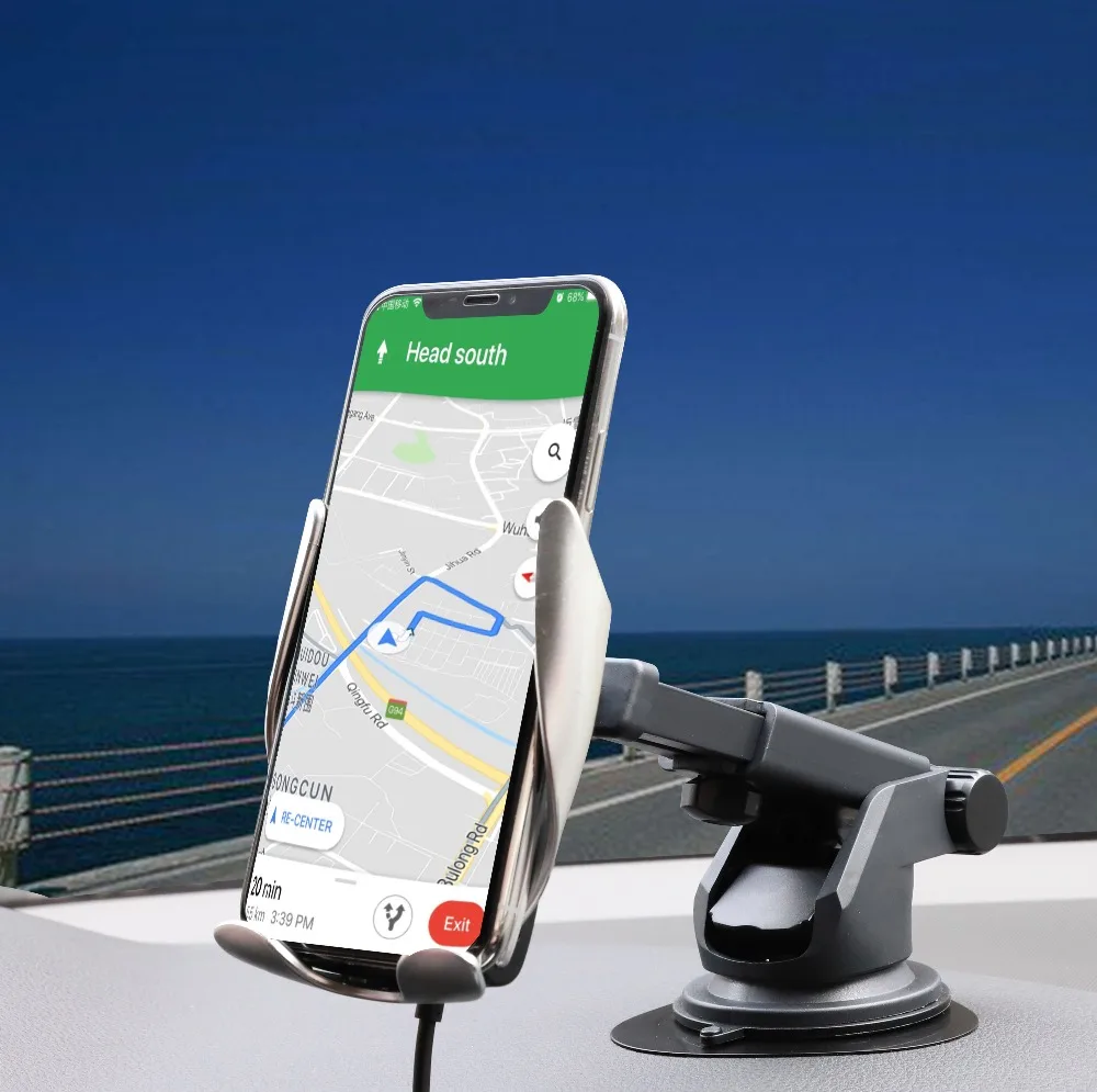 Fast Wireless Car Charger Automatic Infrared Sensor Smart Phone Mount Air Vent Holder for Samsung iPhone Qi Enabled Devices | Мобильные