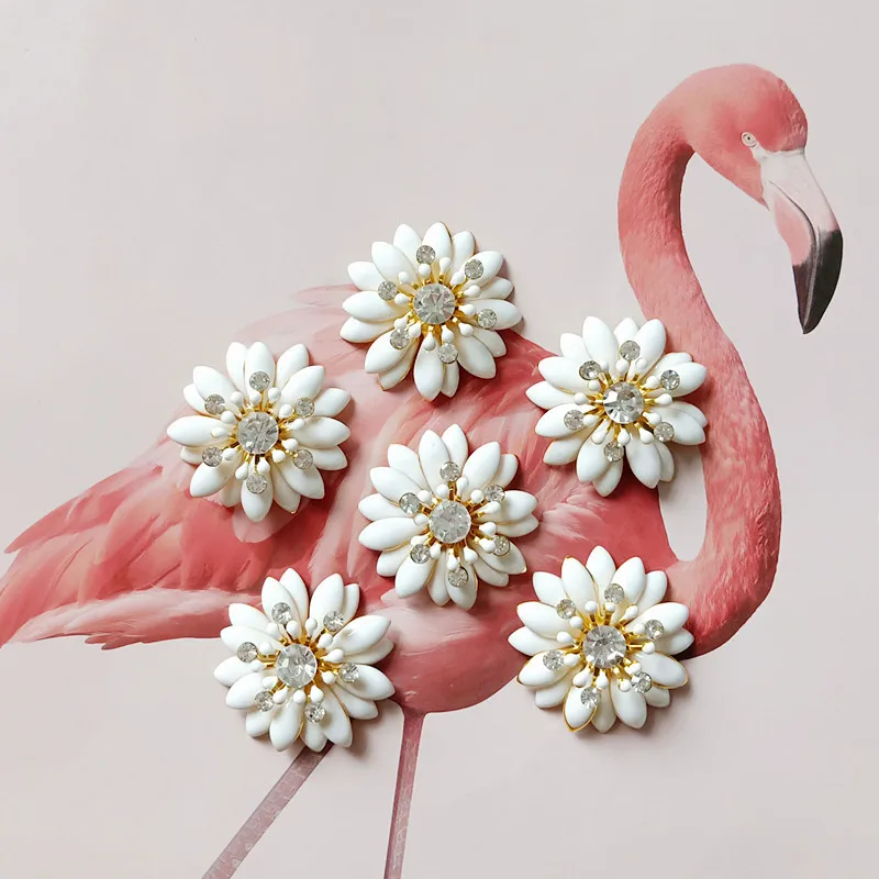 5 шт./лот металлические пуговицы подсолнечника из сплава аксессуары для волос