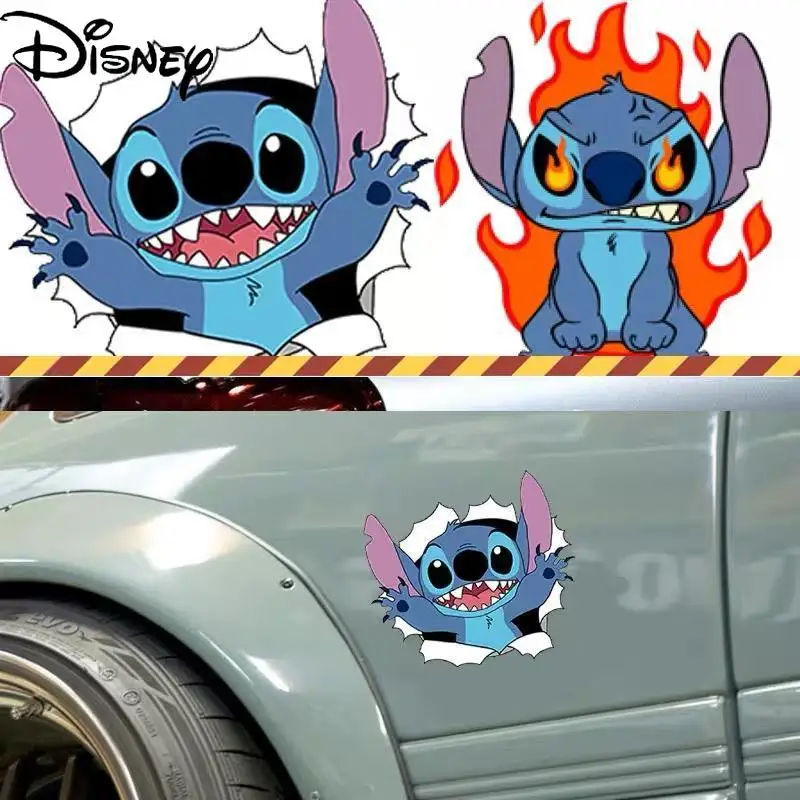 

Disney Cartoon Interstellar Baby Stitch Car Decoration Sticker Fuel Tank Cap Rear Windshield Body Sticker Car Sticker