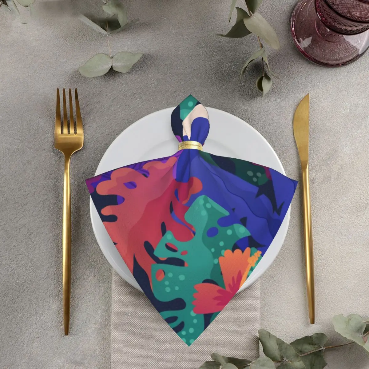 

4 шт./6 шт. полиэфирная квадратная Скатерти салфетки ТРОПИЧЕСКОЕ ЛЕТО Тукан растения украшение салфетка для дня рождения, праздника, новосел...