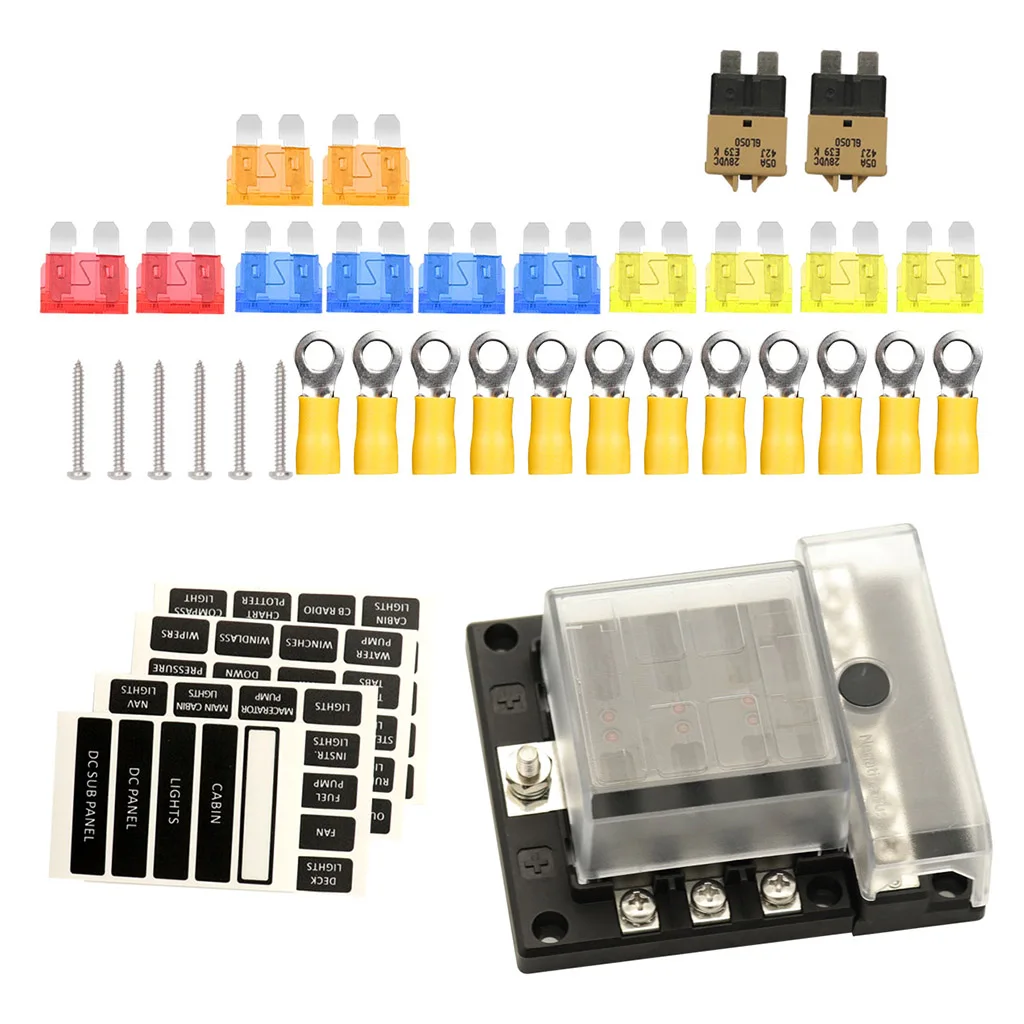 6-полосный блок предохранителей со светодиодным индикатором 12 в 32 | Автомобили и