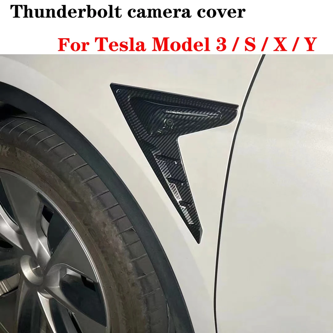 

Защитный чехол Thunderbolt для камеры Tesla, модель 3, модель S, модель x, углеродное волокно, 2 шт.
