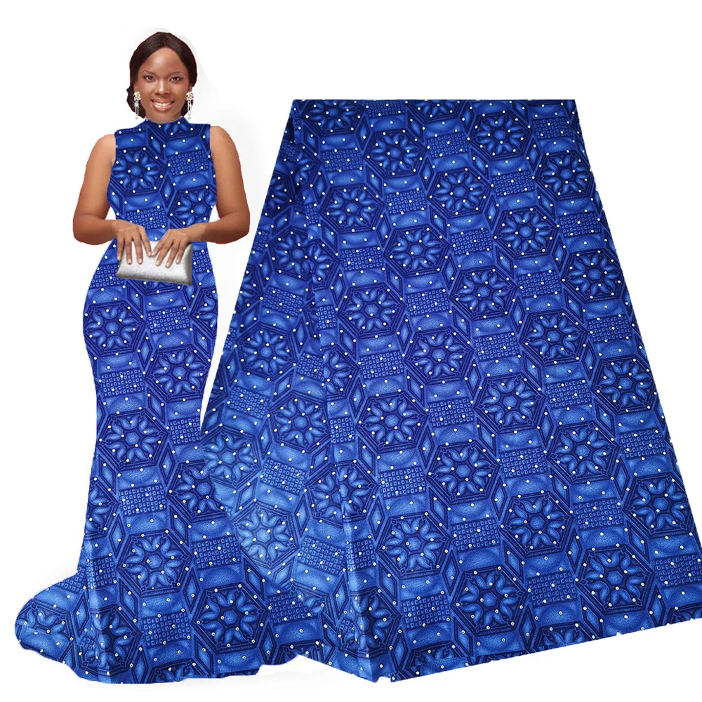 Африканская восковая ткань Анкара Ткань 6 ярдов 2020 зеленый материал африканская