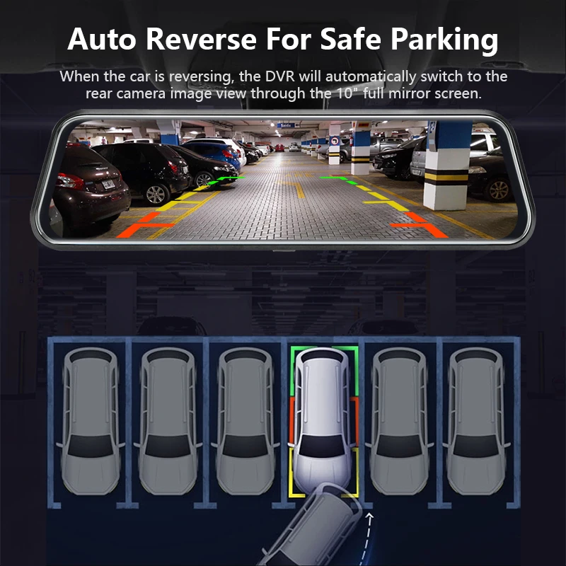 ADDKEY радар детектор Автомобильный видеорегистратор Камера 10 дюймов зеркало