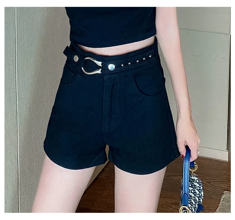 

EasyGarment Stretch Shorts Women's Summer Thin High Waist Loose and Slimming Trendy Wide Leg Korean Style New Hot Pants