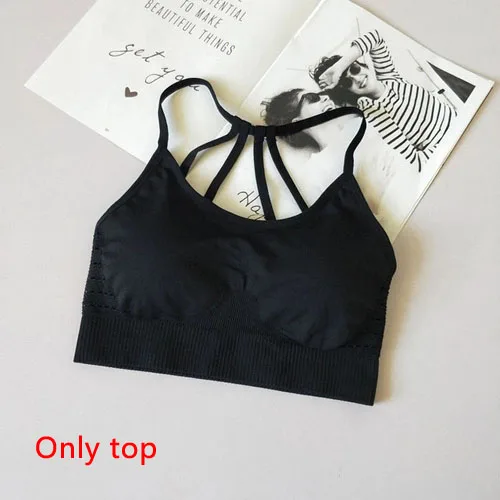 Black top Energy бесшовный комплект для йоги, женская одежда для фитнеса, спортивная одежда, женские леггинсы для спортзала, сексуальный спортивный бюстгальтер на бретельках, спортивные костюмы из 2 предметов - Цвет: Black top