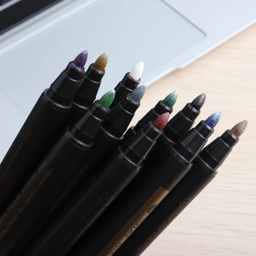 Перманентные маркер-краски металлического цвета 1 шт. подарок на день рождения