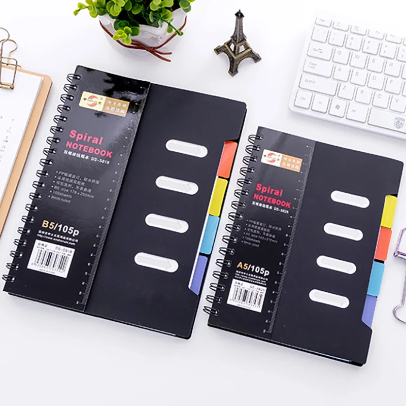 

Creative B5/A5/A6 Notebook Diary Notepad Spiral Coil Book Separator Page Index Label Note Book Traveler Journal Planners
