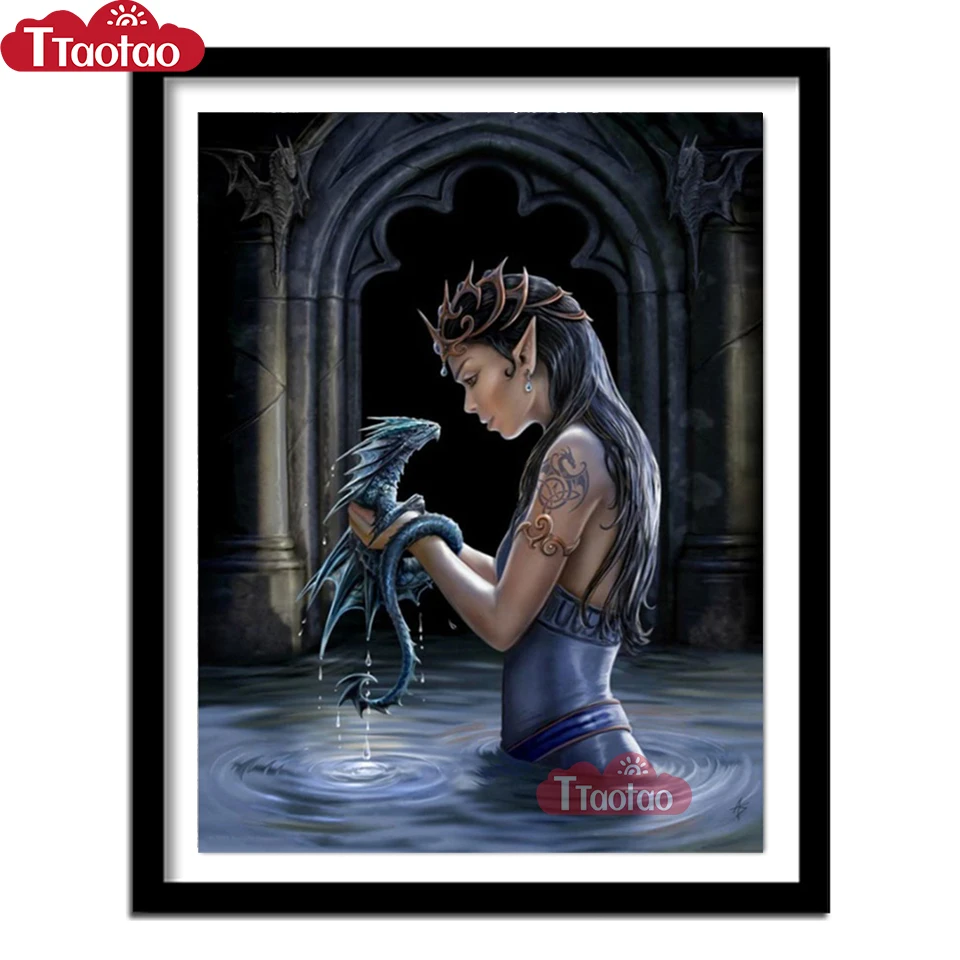 

5D Diy Diamond Painting Mythical Animal Dragon Beauty Picture Rhinestone Embroidery Mosaic Cross Stitch Full Drill Home Decor