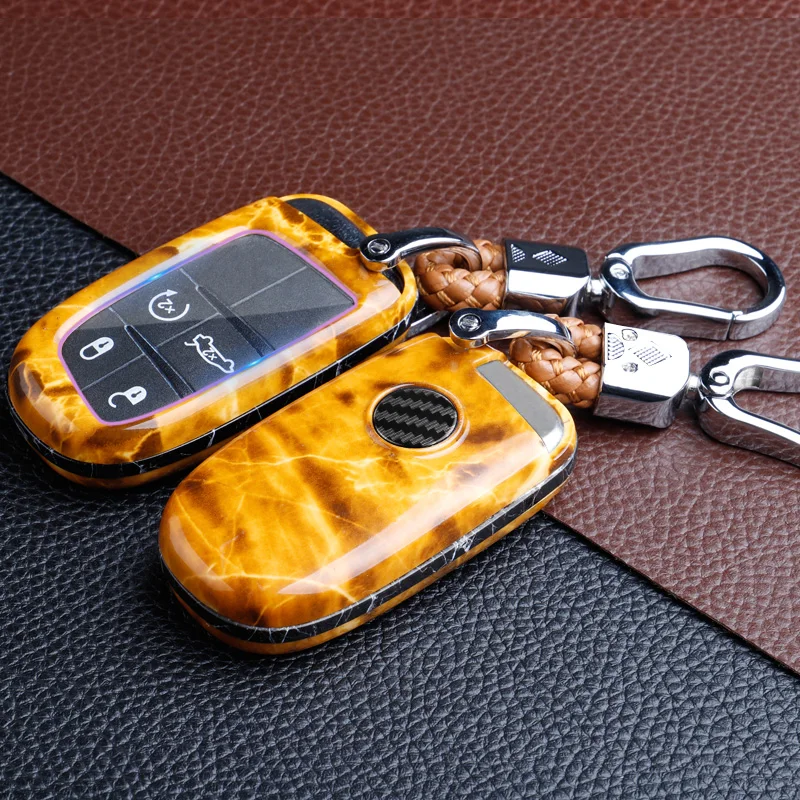 Мраморный чехол для автомобильного ключа из АБС пластика Fiat 500x500 500E Egea Croma Panda Freemont