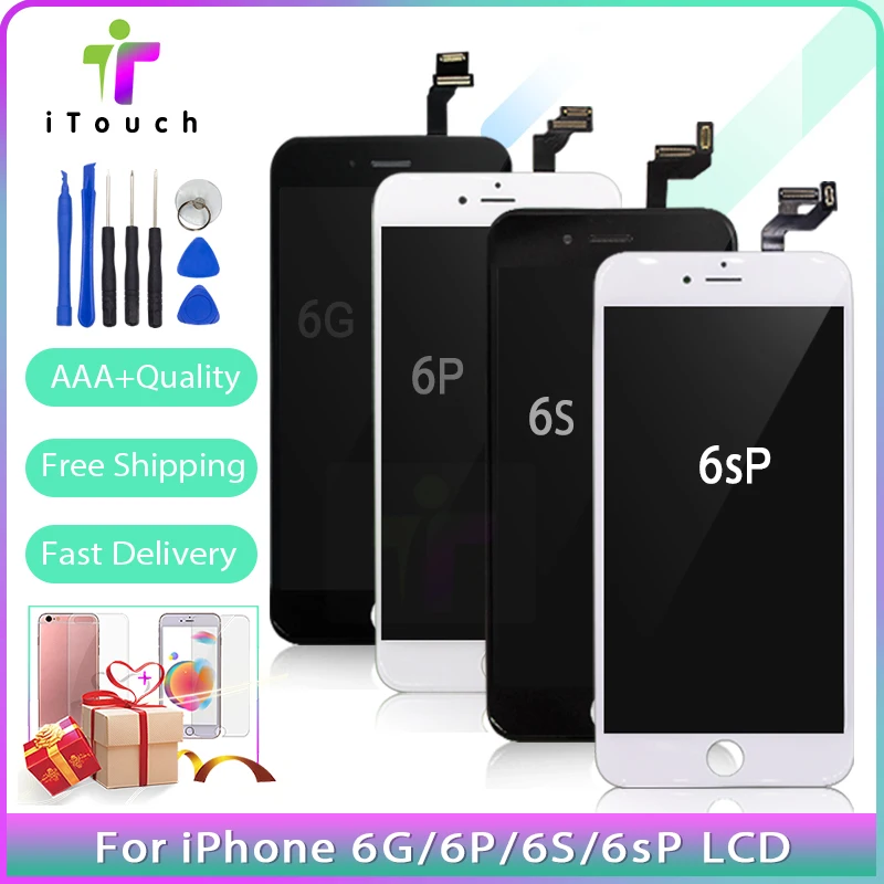 Черно белый 100% OEM экран для iPhone 6 Plus 6s сменный ЖК с 3D цифровым преобразователем