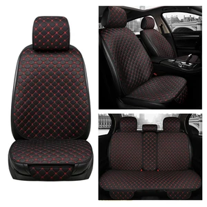 Flax Car Seat Cover Breathable Plus Size Auto Seat Cushion Protector Front Rear Back Seat Pad Mat Wi