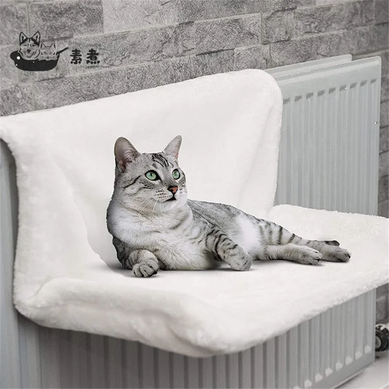 

Cat Kitty Hanging Bed Pet Animal Hammack Luxury Radiator Bed Winter Warm Fleece Basket Hammocks Metal Iron Frame Sleeping Beds