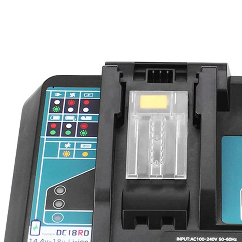 

RHY Replaces Makita Makita 14.4V-18V Lithium Battery Charger 7A Dual Charge Fast Charge DC18RCT US Plug