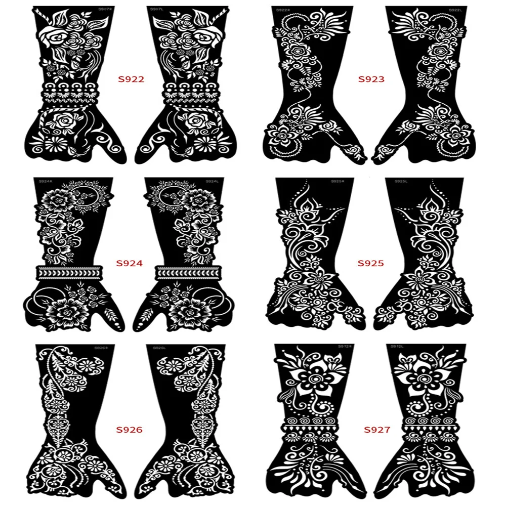 Indian Henna Lace Flower Tattoo Transfer Paper Women Diy Body Legs Arm Art Airbrush Painting Mandala Tattoo Stencil Template
