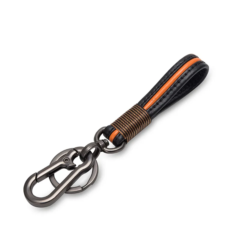 Автомобильный брелок из натуральной кожи с классическим D образным