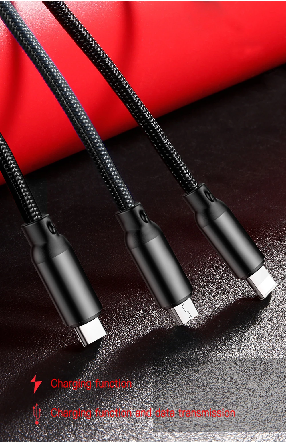 3A выдвижной usb-кабель 3-в-1 адаптер объектива для камер Micro Тип USB C зарядного устройства для iPhone зарядный кабель Micro usb кабель зарядного устройства