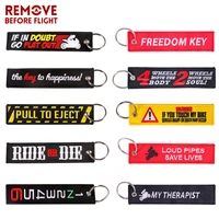 car keychain embroidery loud pipes save lives customzied llavero coche key ring black key holder tags for motorcycles cars gift