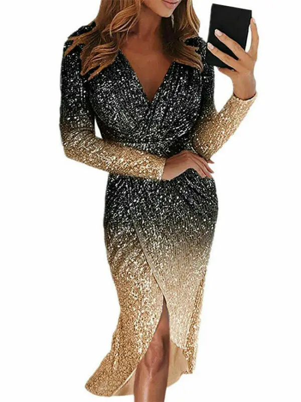 Женское платье с блестками рюшами Необычные Вечерние платья сексуальное