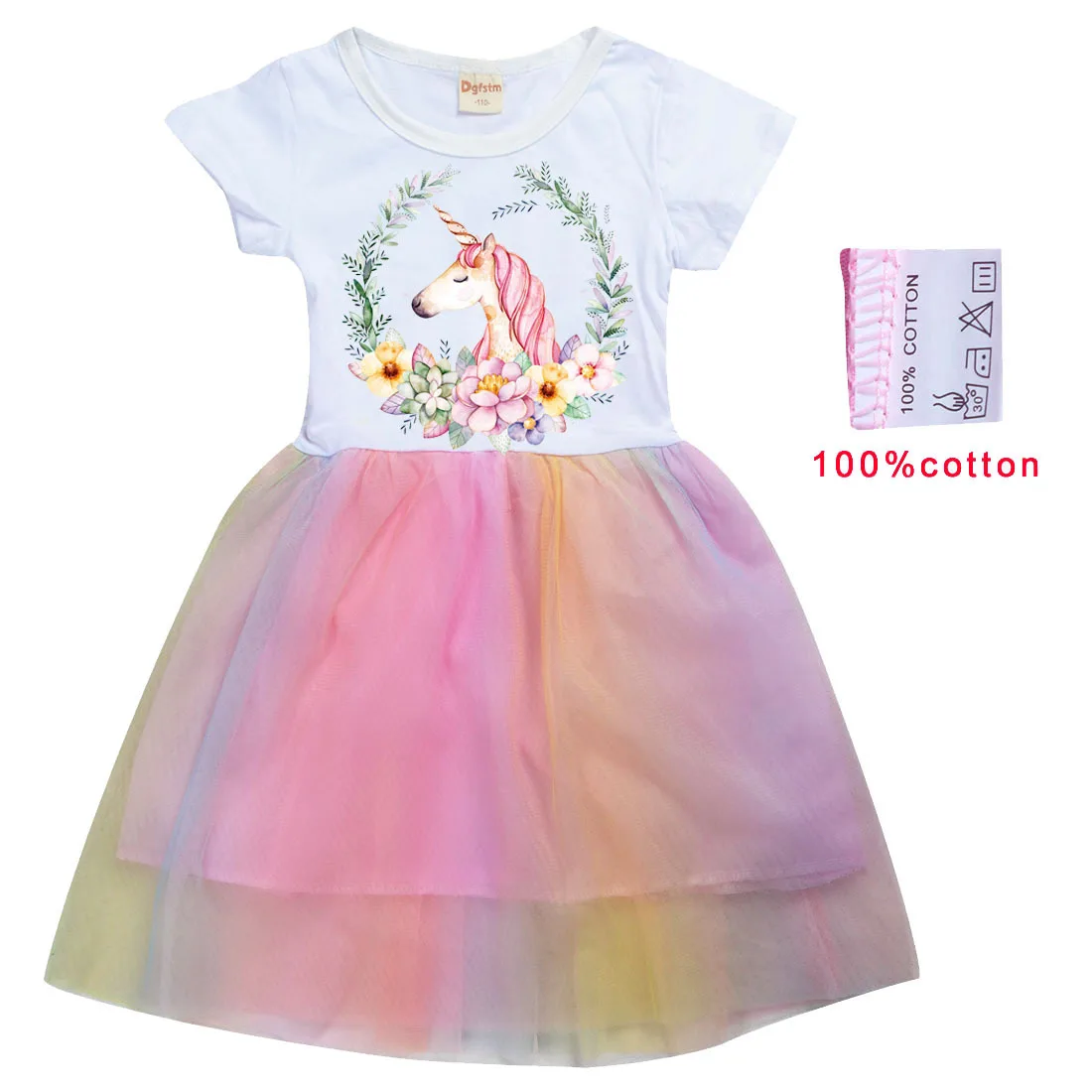 Детское платье с единорогом радужные свадебные костюмы для девочек платья